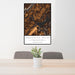 24x36 Sequatchie Valley Tennessee Map Print Portrait Orientation in Ember Style Behind 2 Chairs Table and Potted Plant