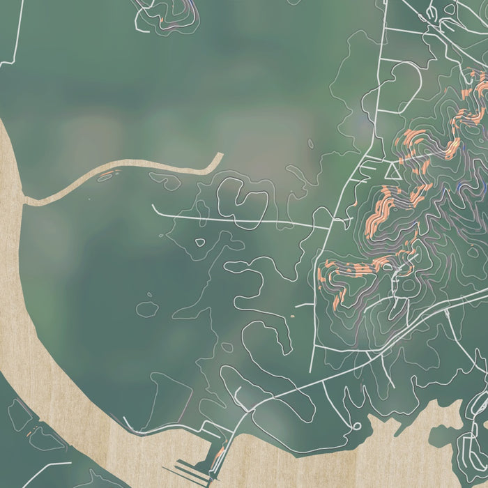 Sequatchie Valley Tennessee Map Print in Afternoon Style Zoomed In Close Up Showing Details