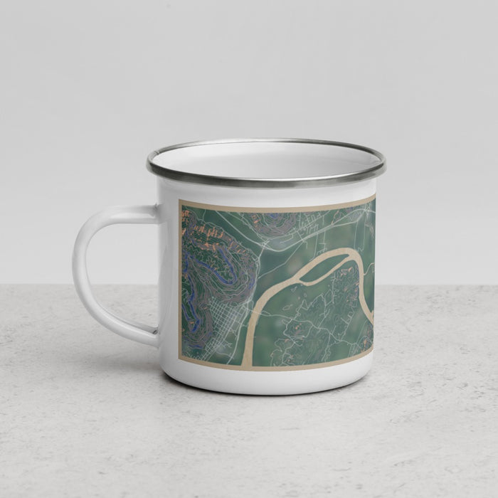 Left View Custom Sequatchie Valley Tennessee Map Enamel Mug in Afternoon