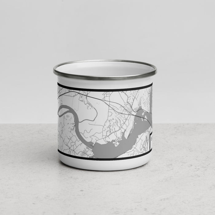 Front View Custom Sequatchie Valley Tennessee Map Enamel Mug in Classic