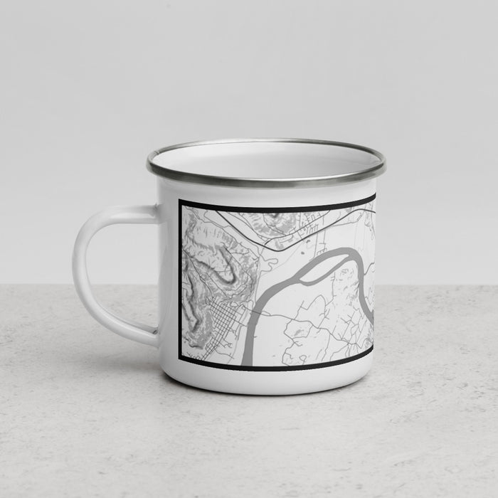 Left View Custom Sequatchie Valley Tennessee Map Enamel Mug in Classic