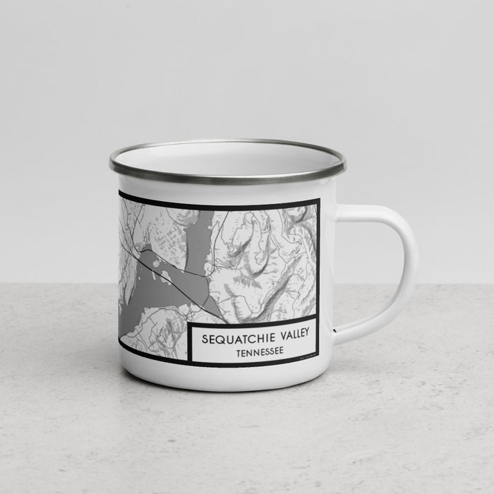 Right View Custom Sequatchie Valley Tennessee Map Enamel Mug in Classic