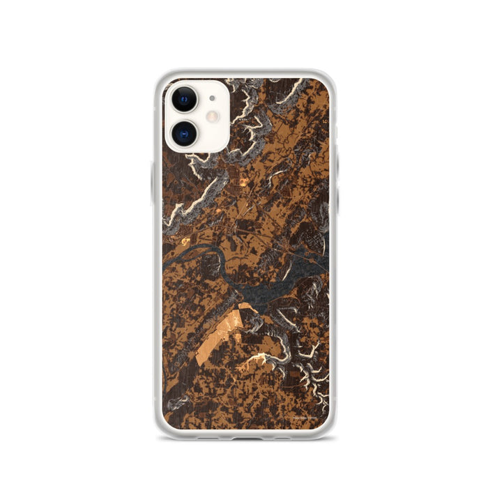 Custom iPhone 11 Sequatchie Valley Tennessee Map Phone Case in Ember