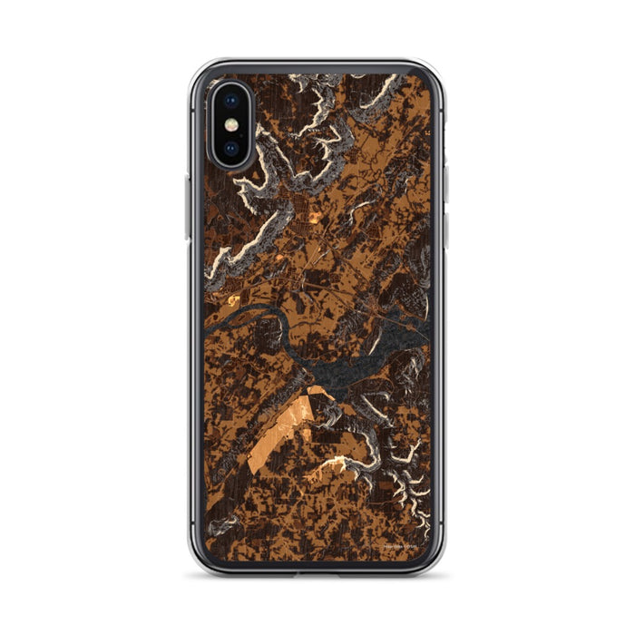 Custom iPhone X/XS Sequatchie Valley Tennessee Map Phone Case in Ember