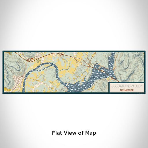 Flat View of Map Custom Sequatchie Valley Tennessee Map Enamel Mug in Woodblock