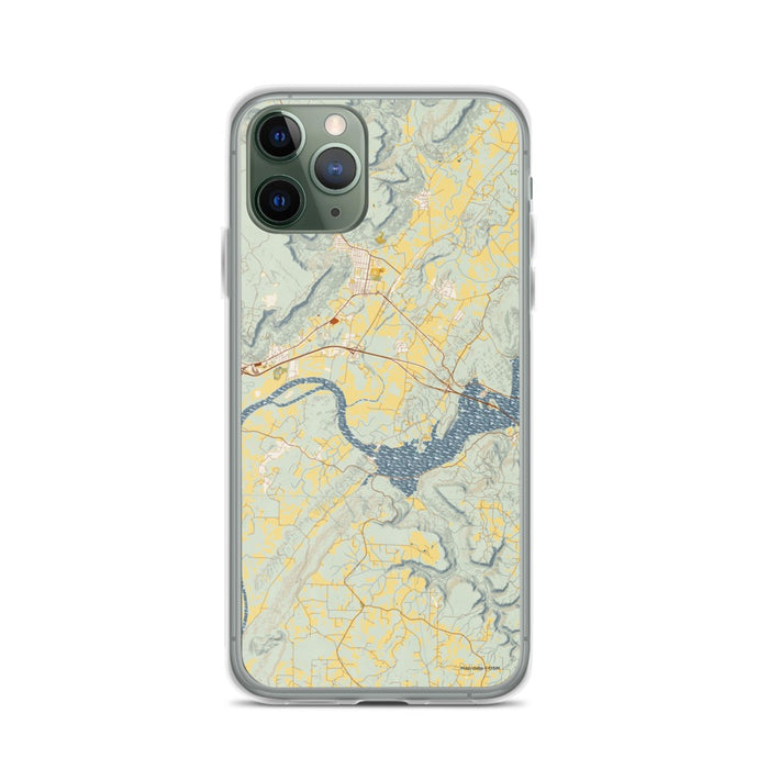 Custom iPhone 11 Pro Sequatchie Valley Tennessee Map Phone Case in Woodblock