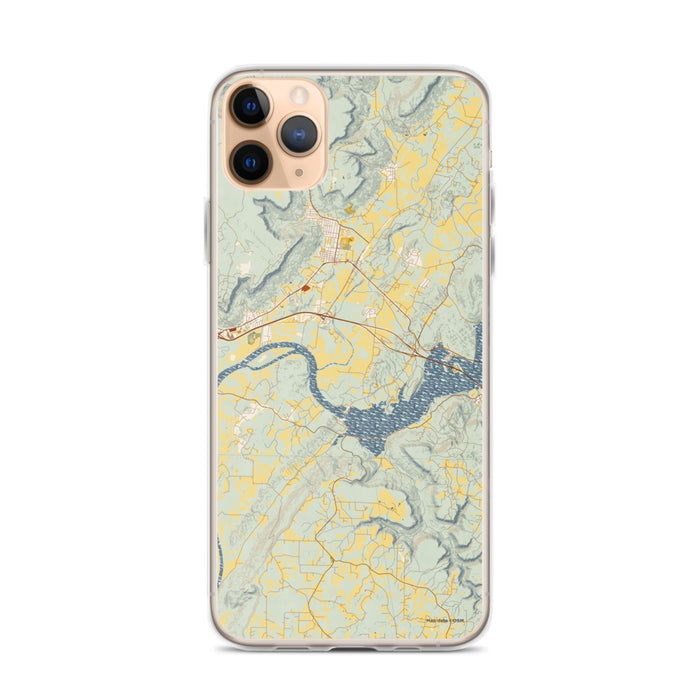 Custom iPhone 11 Pro Max Sequatchie Valley Tennessee Map Phone Case in Woodblock