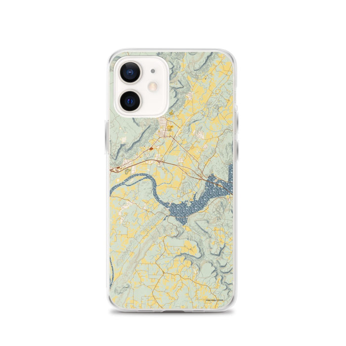 Custom iPhone 12 Sequatchie Valley Tennessee Map Phone Case in Woodblock
