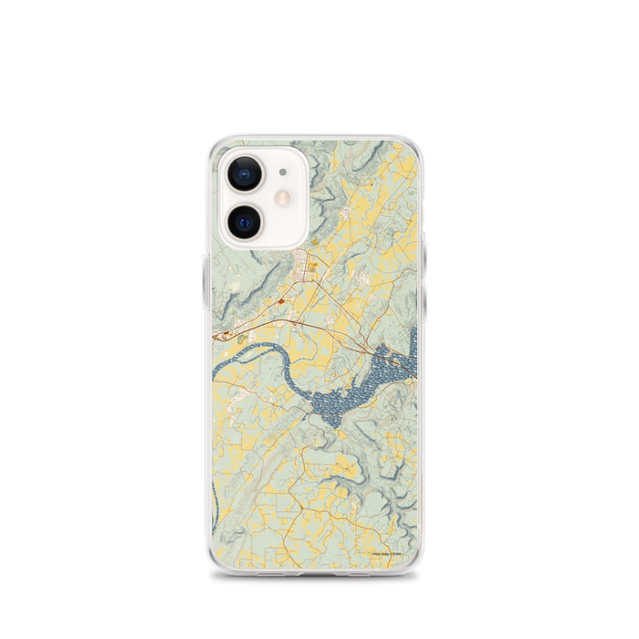 Custom iPhone 12 mini Sequatchie Valley Tennessee Map Phone Case in Woodblock