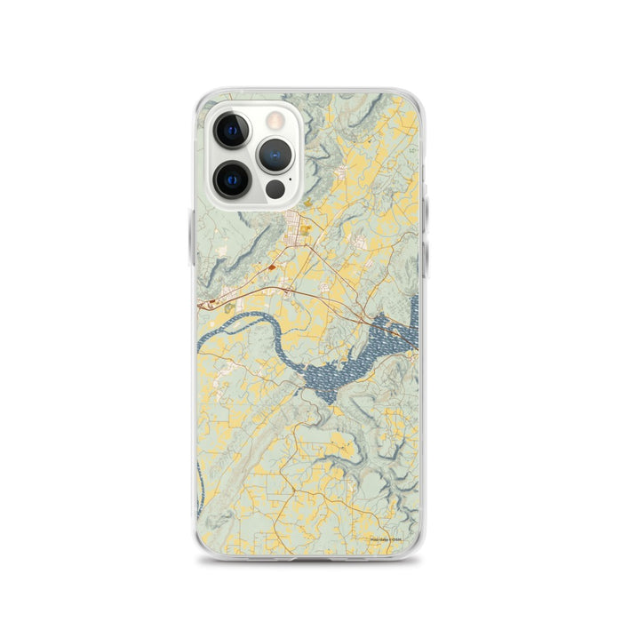Custom iPhone 12 Pro Sequatchie Valley Tennessee Map Phone Case in Woodblock
