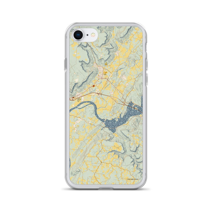 Custom iPhone SE Sequatchie Valley Tennessee Map Phone Case in Woodblock