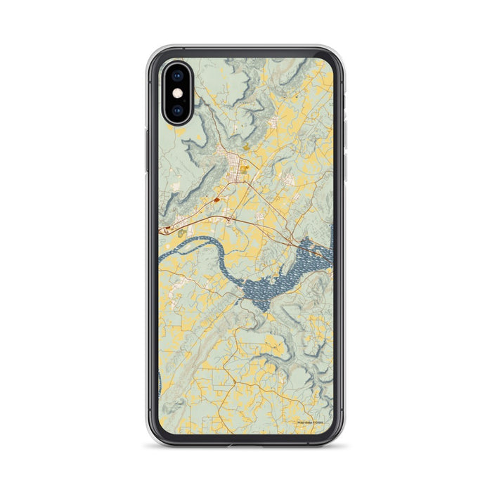 Custom iPhone XS Max Sequatchie Valley Tennessee Map Phone Case in Woodblock