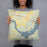 Person holding 18x18 Custom Sequatchie Valley Tennessee Map Throw Pillow in Woodblock