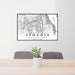 24x36 Sequoia National Park Map Print Landscape Orientation in Classic Style Behind 2 Chairs Table and Potted Plant