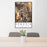 24x36 Sequoia National Park Map Print Portrait Orientation in Ember Style Behind 2 Chairs Table and Potted Plant