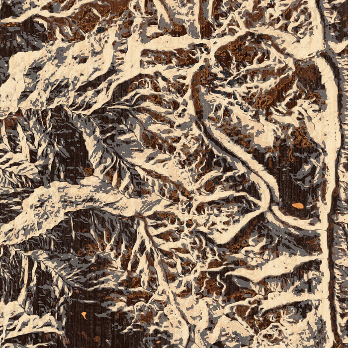 Sequoia National Park Map Print in Ember Style Zoomed In Close Up Showing Details