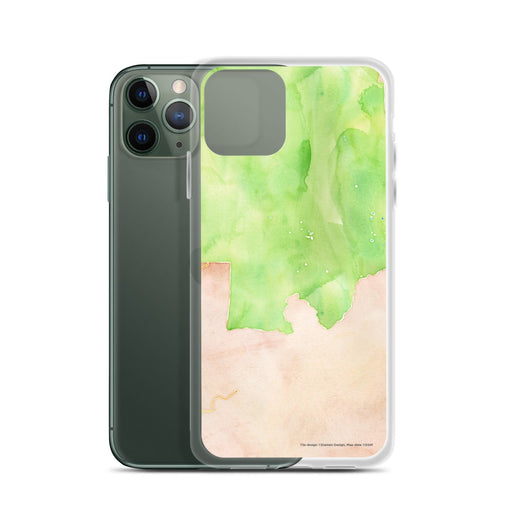 Custom Sequoia National Park Map Phone Case in Watercolor on Table with Laptop and Plant