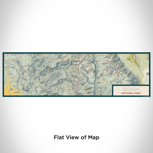 Flat View of Map Custom Sequoia National Park Map Enamel Mug in Woodblock