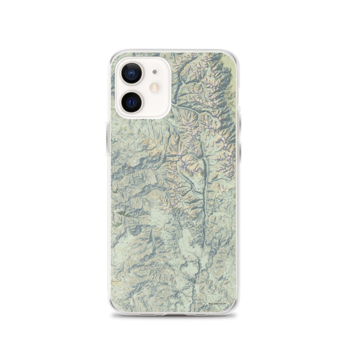 Custom Sequoia National Park Map iPhone 12 Phone Case in Woodblock