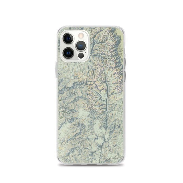 Custom Sequoia National Park Map iPhone 12 Pro Phone Case in Woodblock