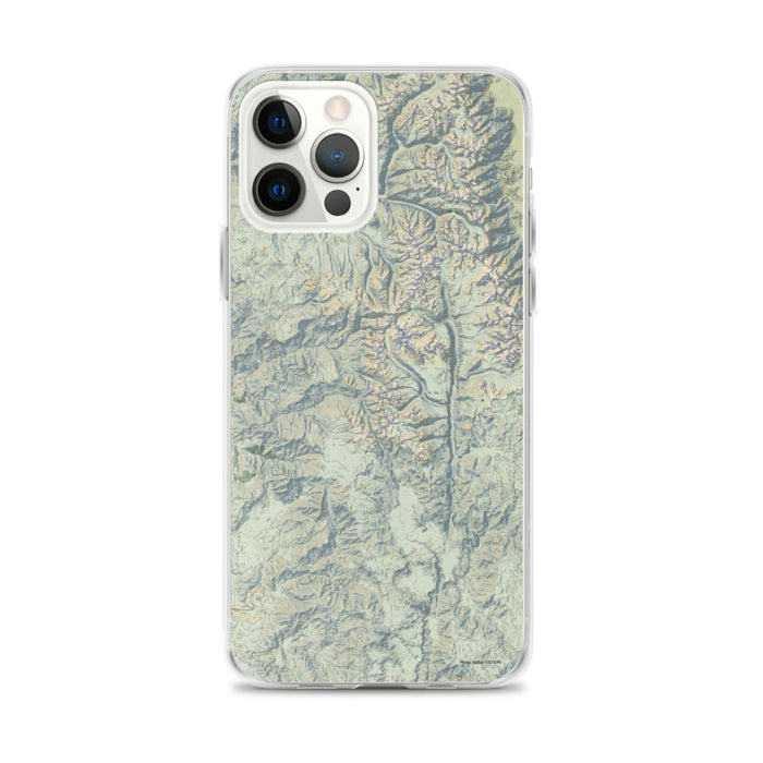 Custom Sequoia National Park Map iPhone 12 Pro Max Phone Case in Woodblock
