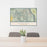 24x36 Sequoia National Park Map Print Landscape Orientation in Woodblock Style Behind 2 Chairs Table and Potted Plant
