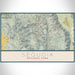 Sequoia National Park Map Print Landscape Orientation in Woodblock Style With Shaded Background