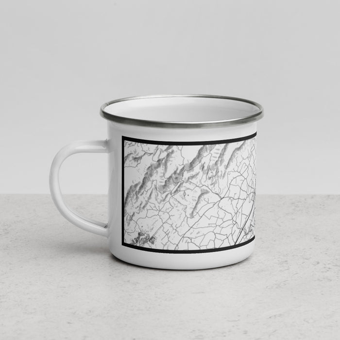 Left View Custom Seven Bends Virginia Map Enamel Mug in Classic