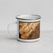 Left View Custom Seven Bends Virginia Map Enamel Mug in Ember