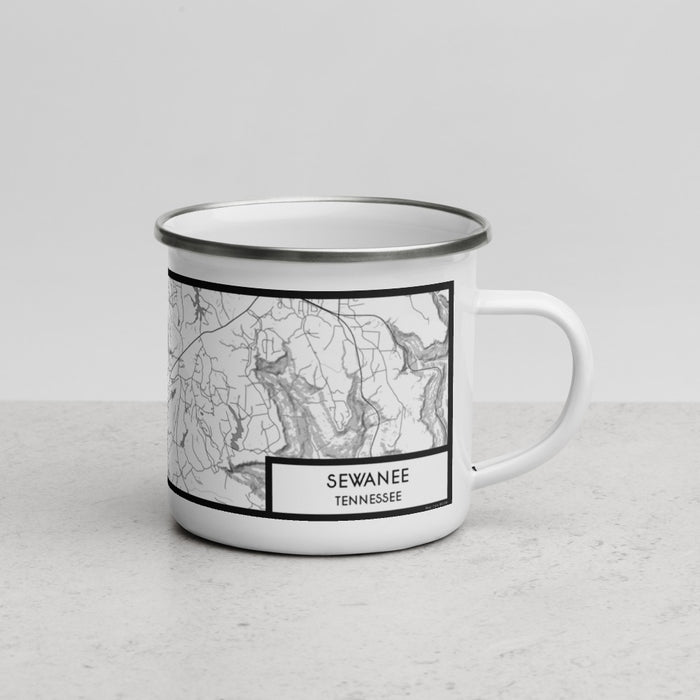Right View Custom Sewanee Tennessee Map Enamel Mug in Classic
