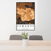 24x36 Sewanee Tennessee Map Print Portrait Orientation in Ember Style Behind 2 Chairs Table and Potted Plant