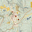Sewanee Tennessee Map Print in Woodblock Style Zoomed In Close Up Showing Details
