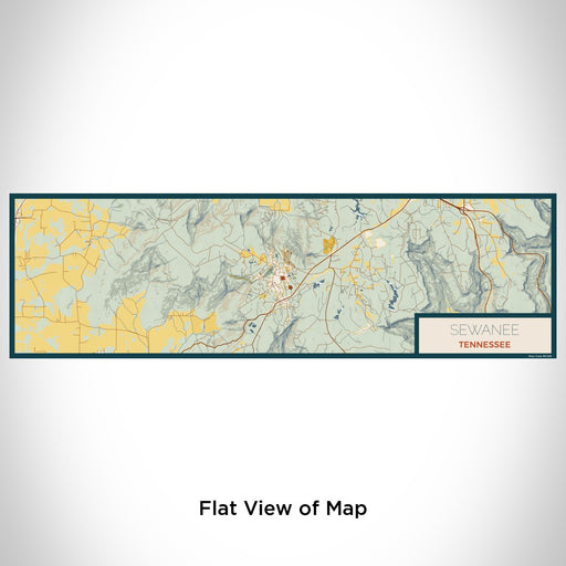 Flat View of Map Custom Sewanee Tennessee Map Enamel Mug in Woodblock
