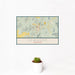 12x18 Sewanee Tennessee Map Print Landscape Orientation in Woodblock Style With Small Cactus Plant in White Planter