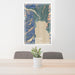 24x36 Seward Alaska Map Print Portrait Orientation in Afternoon Style Behind 2 Chairs Table and Potted Plant