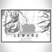 Seward Alaska Map Print Landscape Orientation in Classic Style With Shaded Background