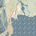 Seward Alaska Map Print in Woodblock Style Zoomed In Close Up Showing Details