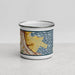 Front View Custom SFO California Map Enamel Mug in Woodblock