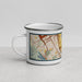 Left View Custom SFO California Map Enamel Mug in Woodblock