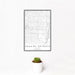12x18 Shaker Heights Ohio Map Print Portrait Orientation in Classic Style With Small Cactus Plant in White Planter