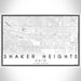 Shaker Heights Ohio Map Print Landscape Orientation in Classic Style With Shaded Background