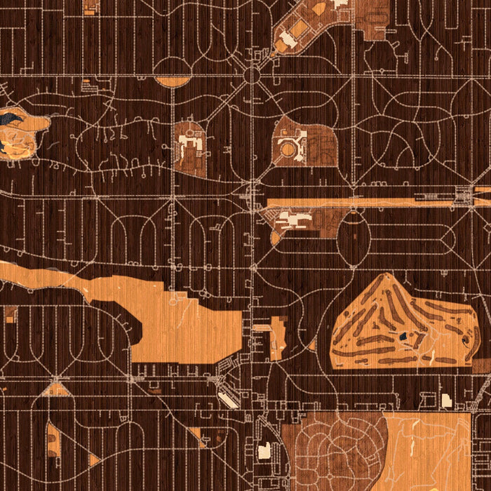 Shaker Heights Ohio Map Print in Ember Style Zoomed In Close Up Showing Details