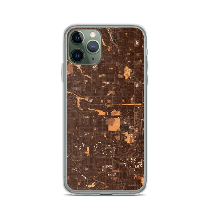 Custom iPhone 11 Pro Shaker Heights Ohio Map Phone Case in Ember