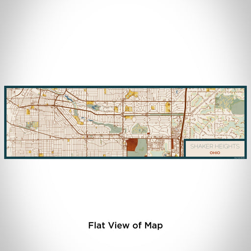 Flat View of Map Custom Shaker Heights Ohio Map Enamel Mug in Woodblock