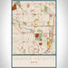 Shaker Heights Ohio Map Print Portrait Orientation in Woodblock Style With Shaded Background
