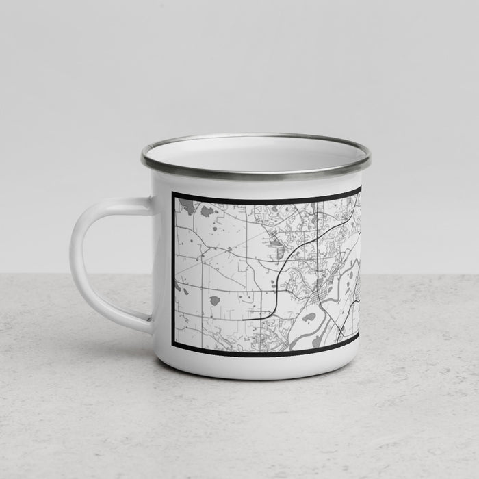 Left View Custom Shakopee Minnesota Map Enamel Mug in Classic