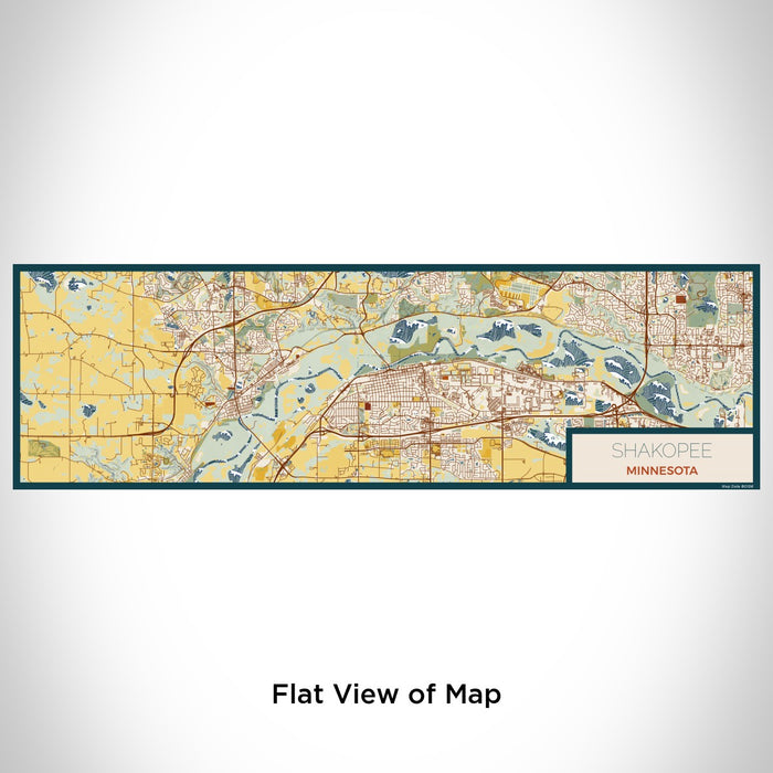 Flat View of Map Custom Shakopee Minnesota Map Enamel Mug in Woodblock