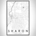 Sharon Pennsylvania Map Print Portrait Orientation in Classic Style With Shaded Background