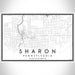 Sharon Pennsylvania Map Print Landscape Orientation in Classic Style With Shaded Background