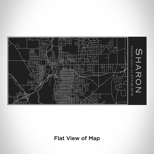 Rendered View of Sharon Pennsylvania Map Engraving on 17oz Stainless Steel Insulated Cola Bottle in Black